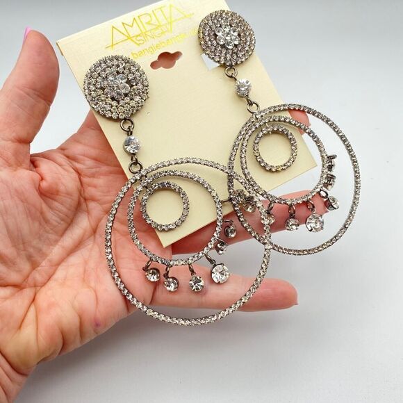 Amrita Singh Austrian Crystal Statement Earrings - Picture 3 of 8